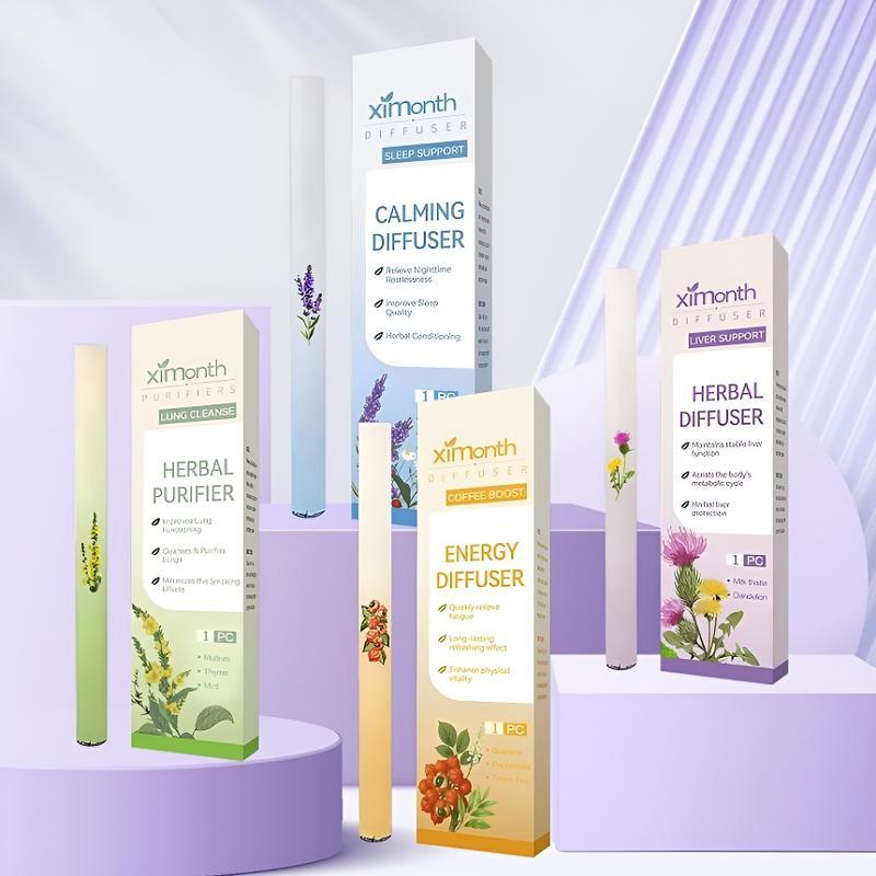 New model, smoke-free- herbal diffusion pen-Herbal liver protection/Thyme and mint extracts for lung detoxification and oral air freshening/ relaxation stick Solution /Assists the body's metabolic cycle