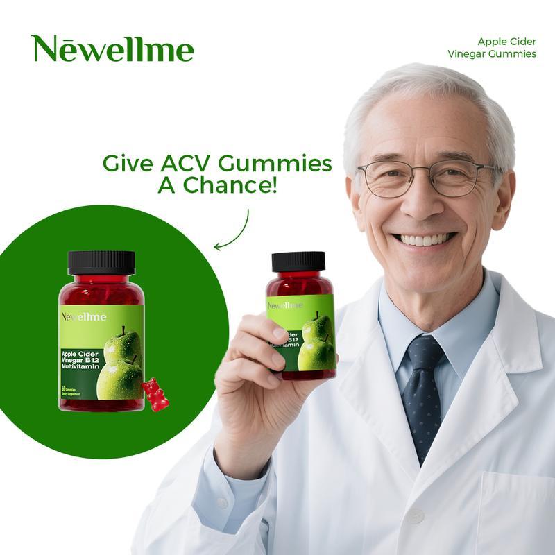 Apple Cider Vinegar Gummies  Formulated to Support Normal Energy Levels & Gut Health - Supports Digestion, Detox & Cleansing - ACV Gummies W/VIT B12 Dietary Edible Fitness