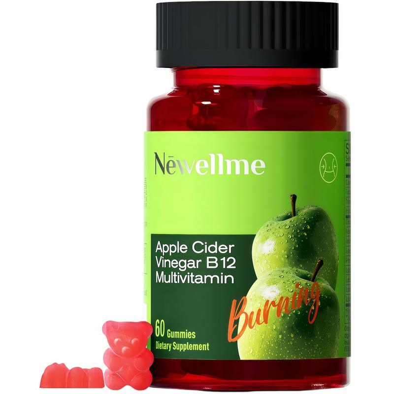Apple Cider Vinegar Gummies  Formulated to Support Normal Energy Levels & Gut Health - Supports Digestion, Detox & Cleansing - ACV Gummies W/VIT B12 Dietary Edible Fitness