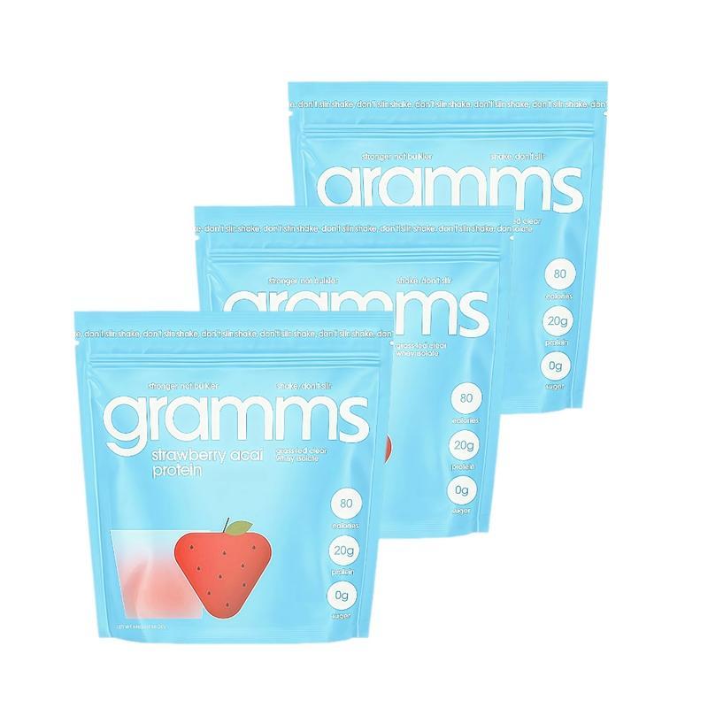 Gramms Clear Whey Isolate Protein Powder - Grass Fed Protein - 20g Protein, 0 Sugar, 80 Calories – Gluten Free, Lactose Free Healthcare Dietary Edible Fitness Supplement