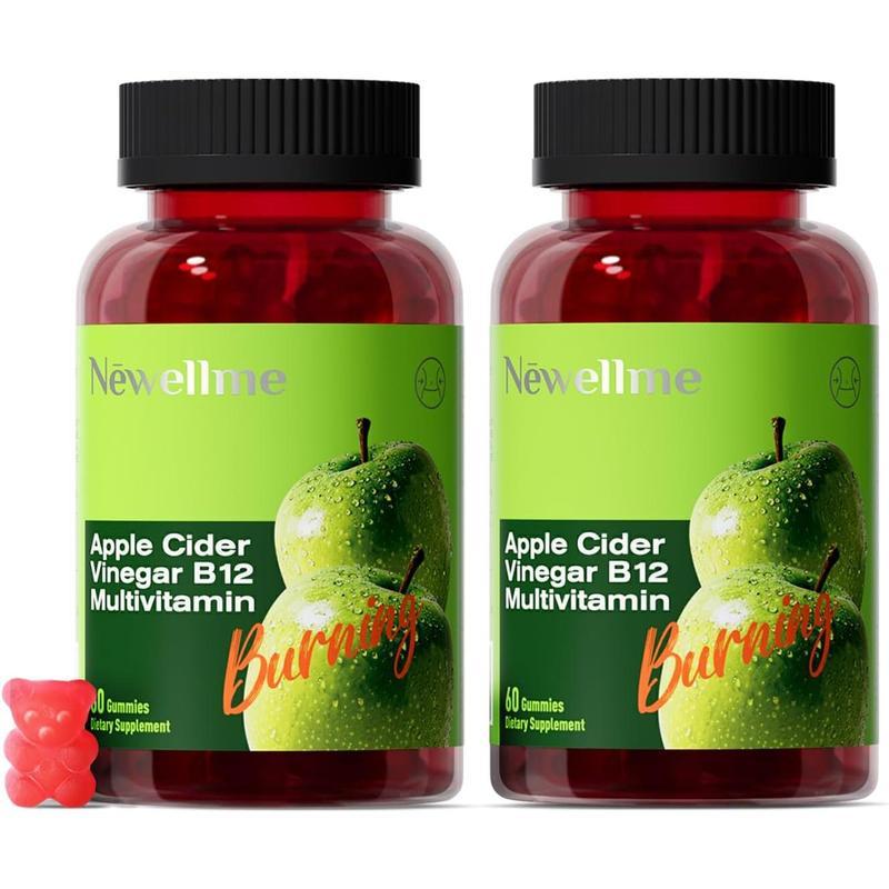 Apple Cider Vinegar Gummies  Formulated to Support Normal Energy Levels & Gut Health - Supports Digestion, Detox & Cleansing - ACV Gummies W/VIT B12 Dietary Edible Fitness